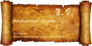 Neuhauser Ixion névjegykártya